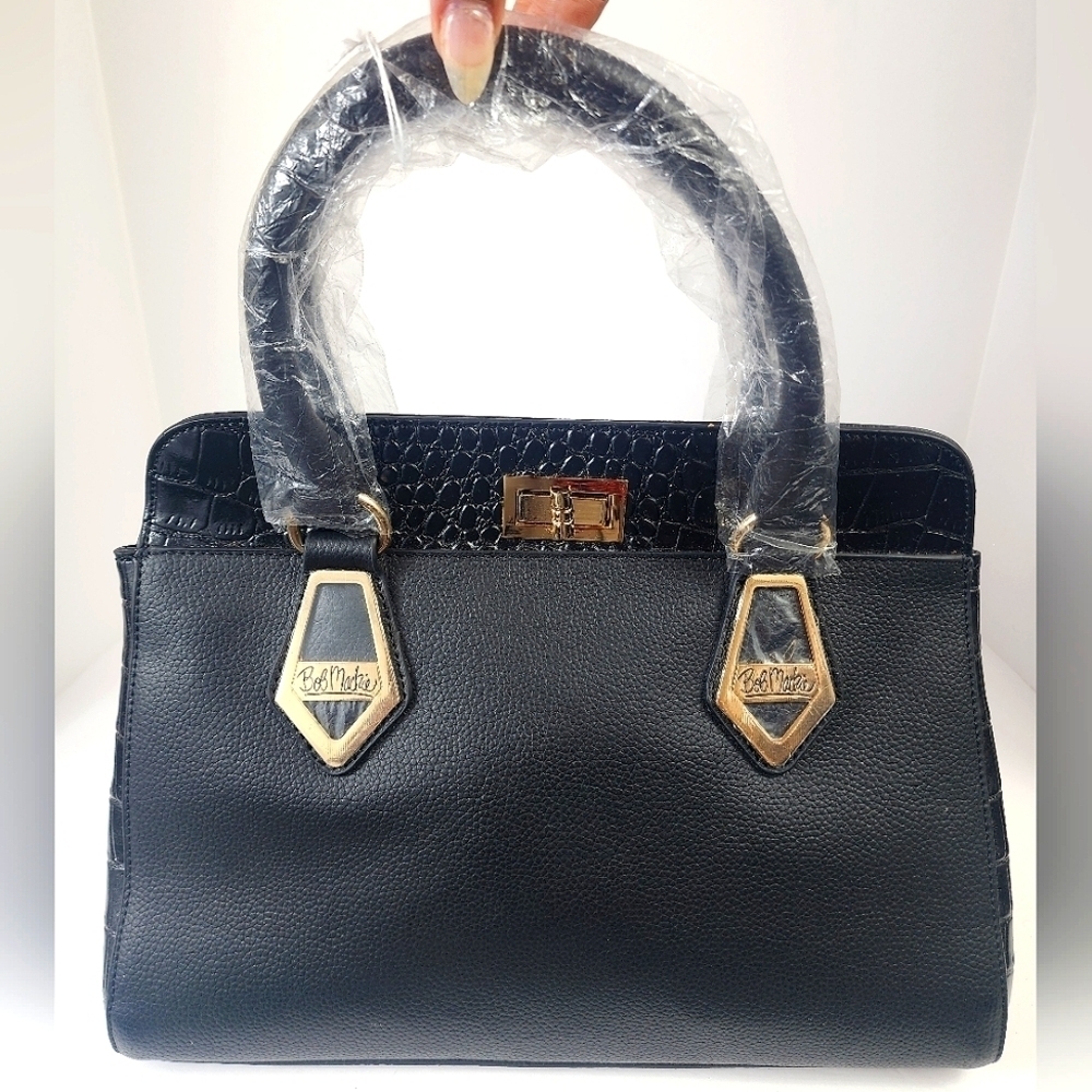 Bob Mackie Bradford Exchanges 2014 Black Leather Purse - Picture 1 of 12